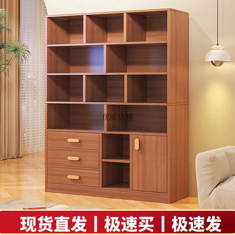 落地置物架客厅隔断简约带门书架柜子展示柜办公室储物柜简易陈列