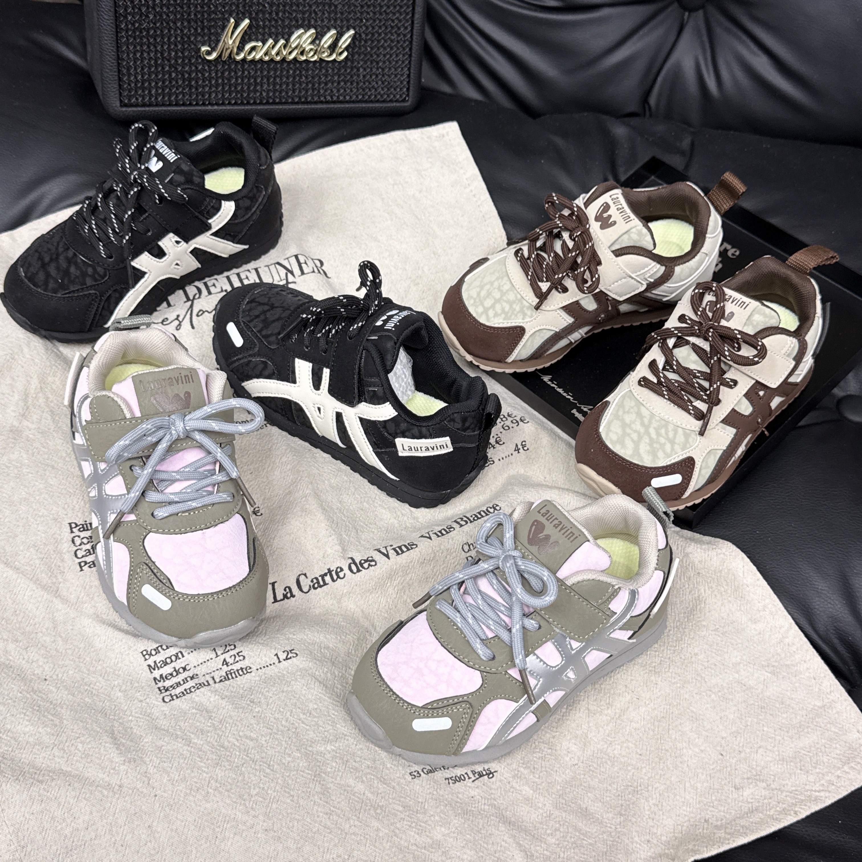 劳拉维尼『Retro Panel』拼接儿童运动鞋复古户外休闲童鞋LLWN907