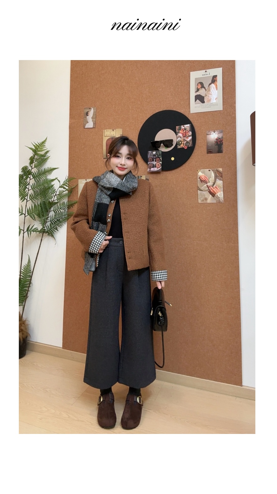 奈奈妮【松弛漫步】妮子八分直筒裤2025秋冬款小个子女时尚百搭5235