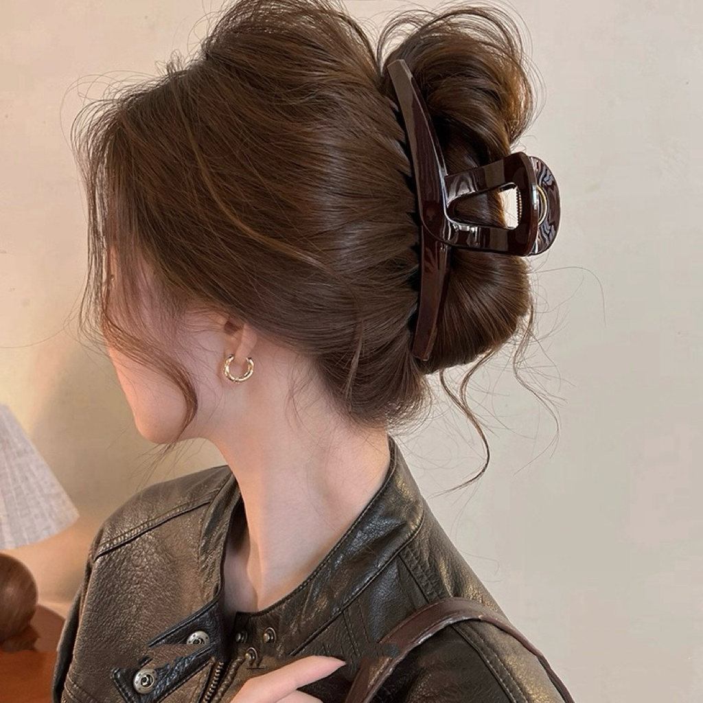 019号—高品质U型弹簧韩系简约东大门一字后脑勺盘发抓夹