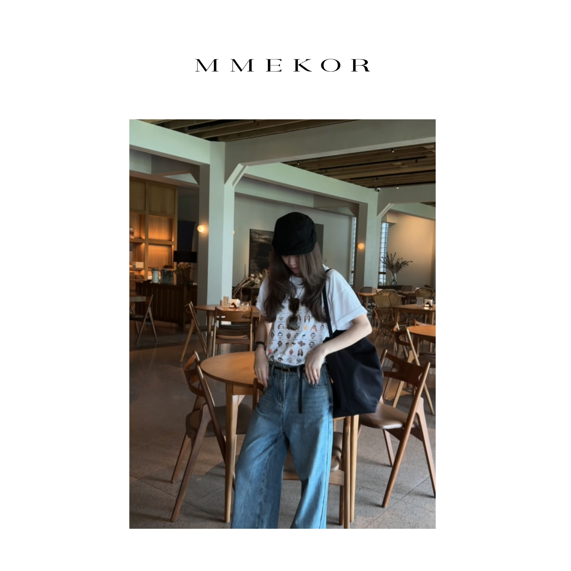 MMEKOR“人像tee”T恤  2025新款摩登街头百搭休闲短袖 89959