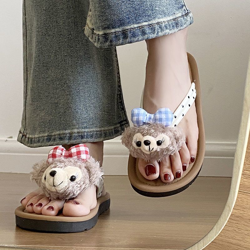 卡通可爱人字拖女夏季外穿软底时尚2025年新款百搭网红ins凉拖鞋