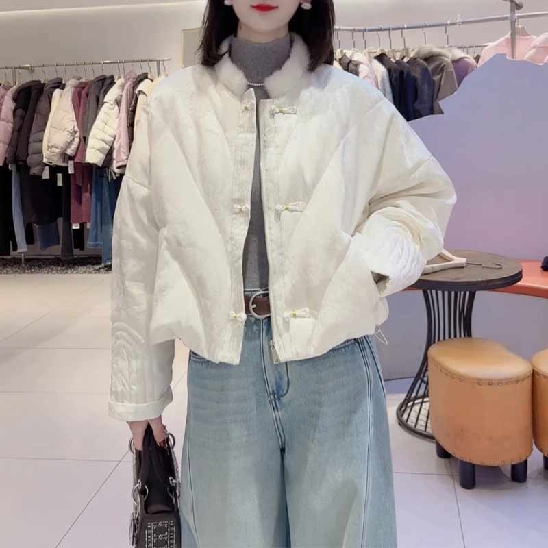 【国风雅韵】高级蝙蝠袖休闲款提花国风棉服2026秋冬新款高级感外套