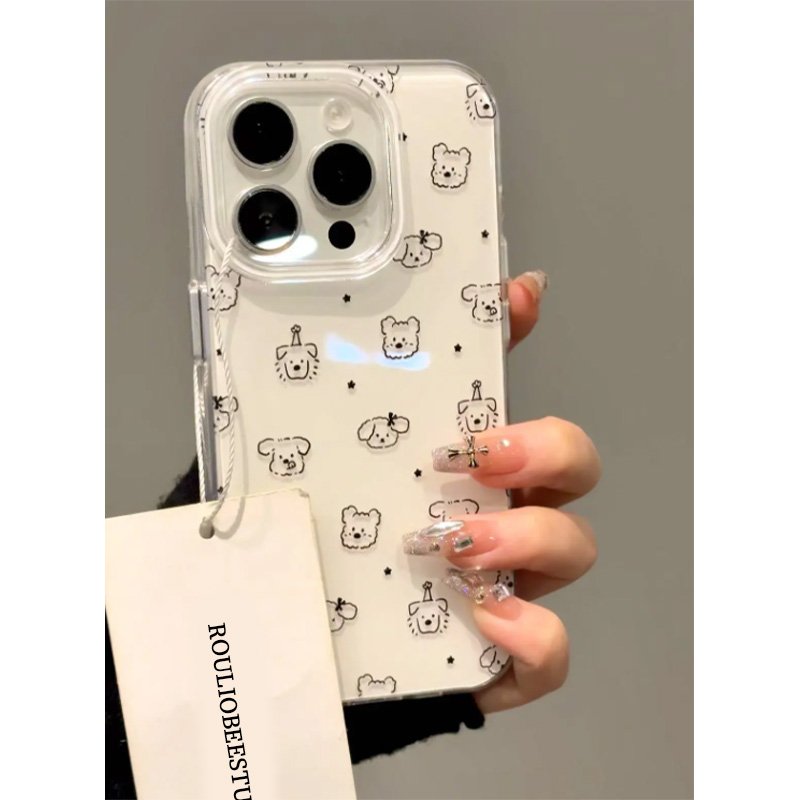 欧克里里奶呼呼星星修勾适用苹果16奶油手机壳华为vivo小米15oppo