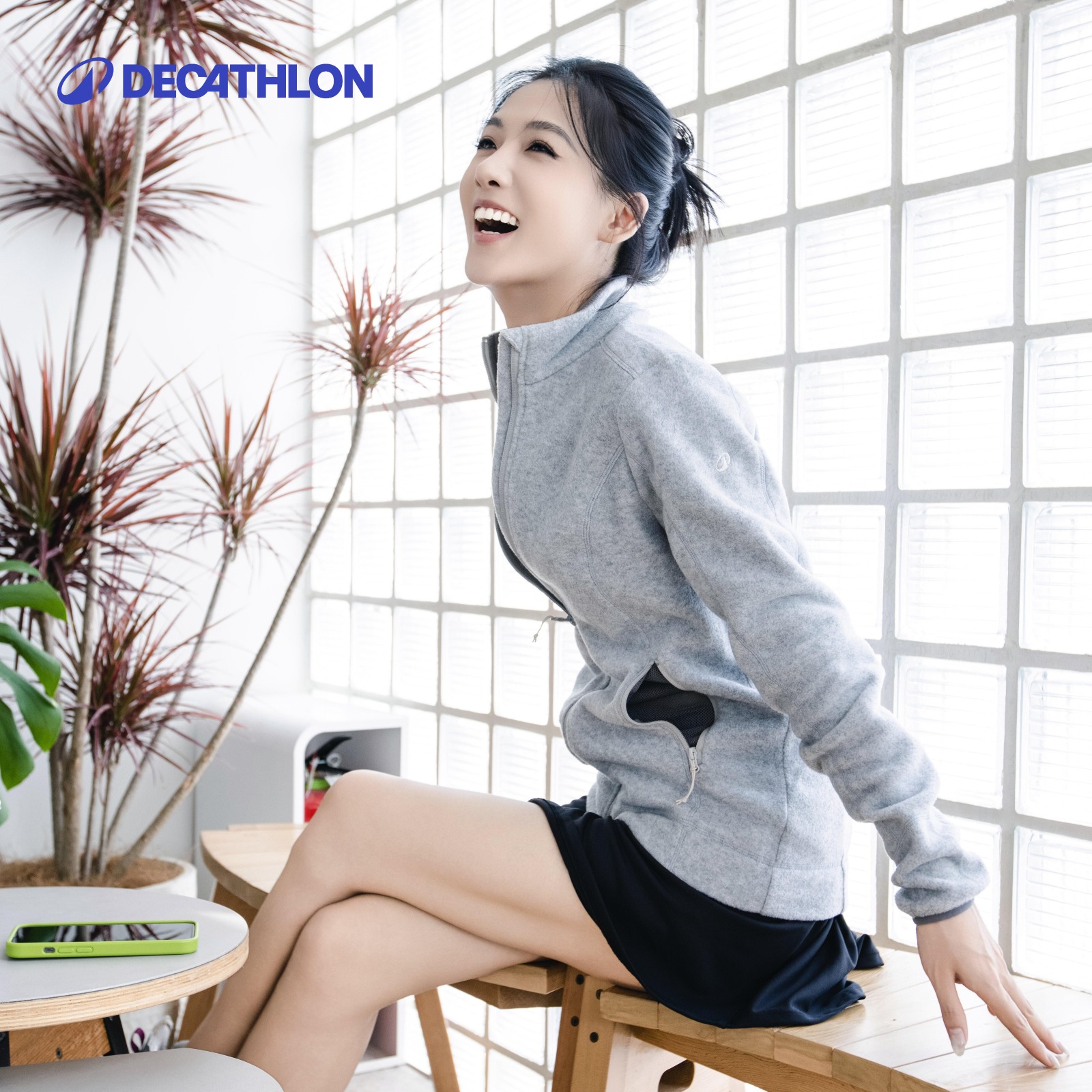 迪卡侬MH100全拉链摇粒绒外套女秋冬户外保暖抓绒衣内胆302526