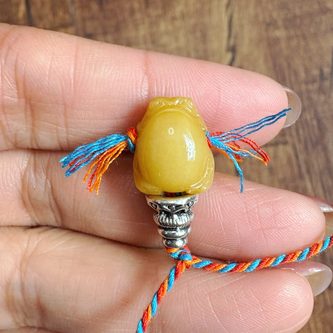 骆驼骨雕刻金蟾藏式文玩分体式三通配饰DIY半成品手串买文玩