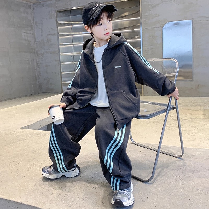 男童秋季套装2025新款中大童秋季宽松男孩春秋款儿童运动两件套潮