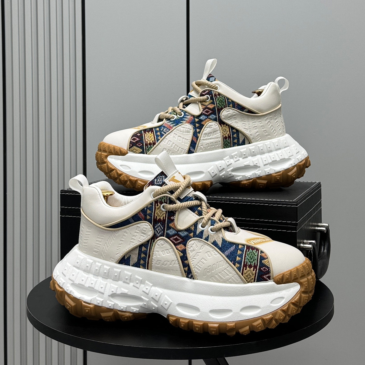 欧洲站潮牌男鞋2025春秋新款厚底内增高老爹鞋小众休闲运动潮鞋子