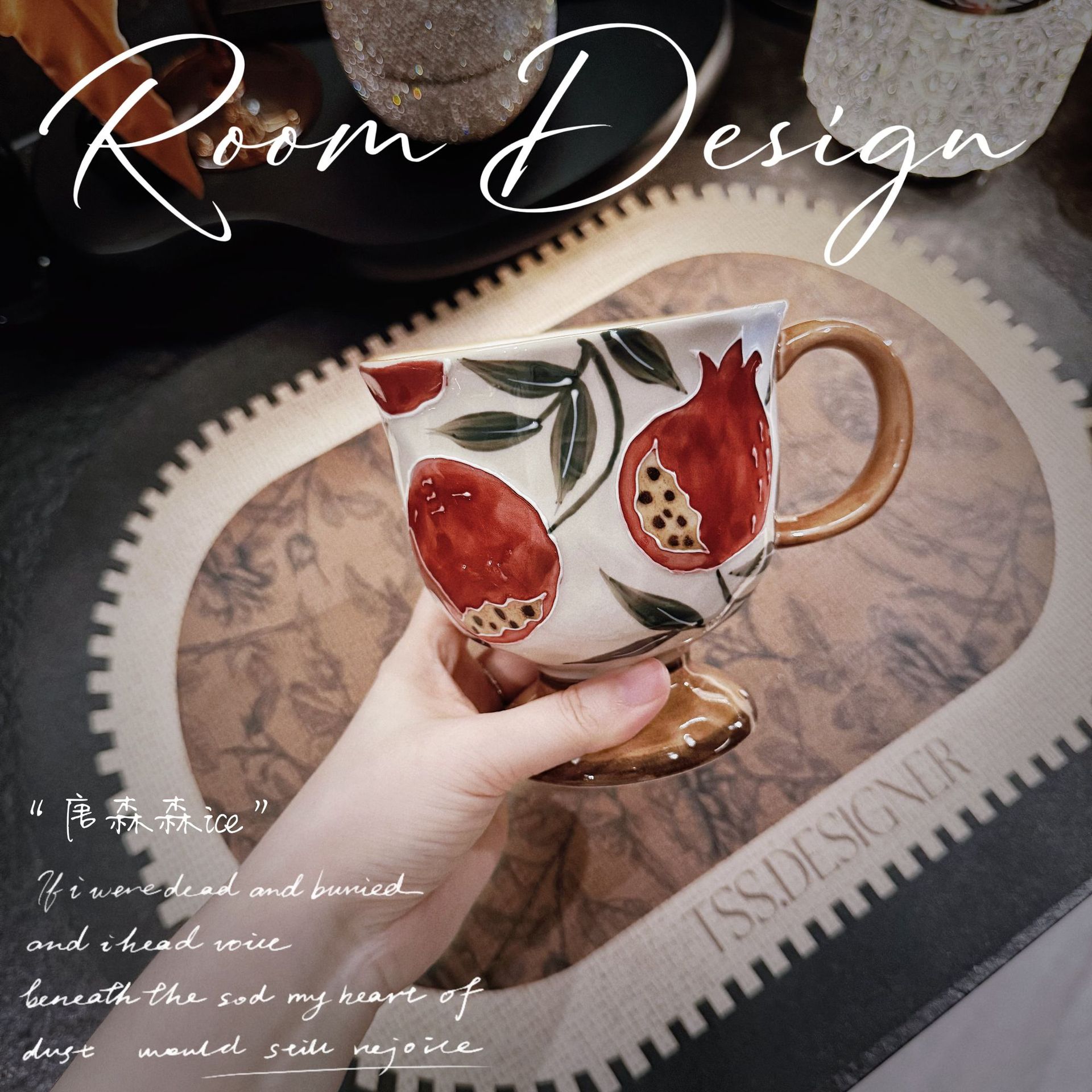 【原创设计】500ML高温釉下彩手绘早餐杯牛奶咖啡杯礼盒装马克杯