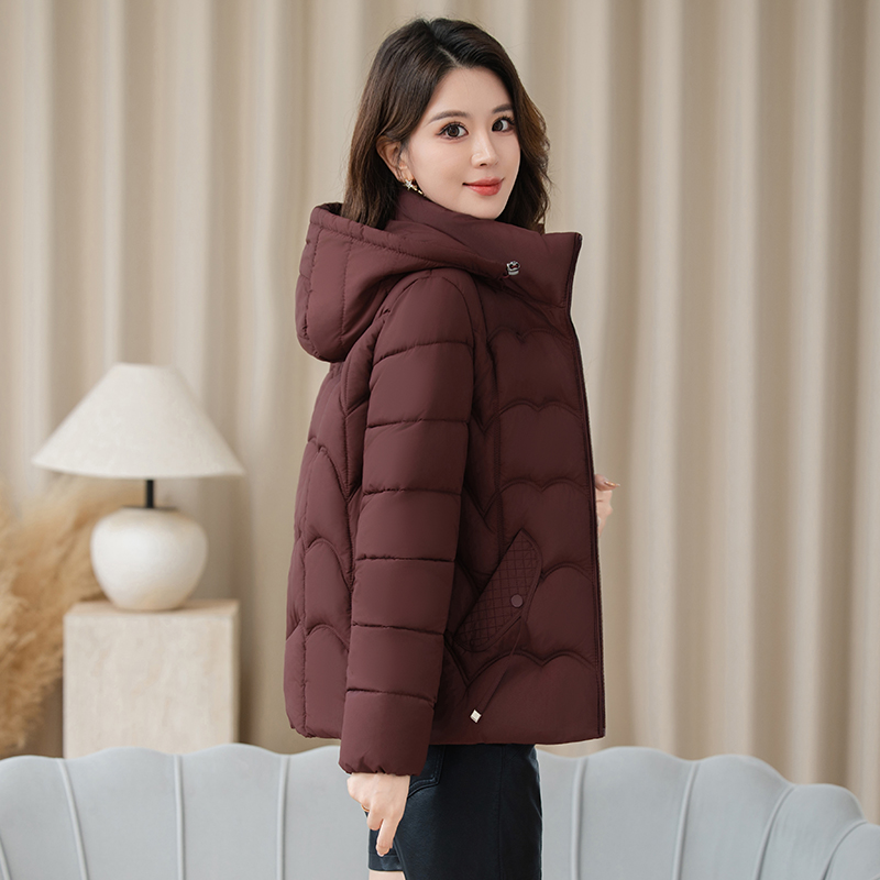 新款棉服外套妈妈冬装连帽中老年女装加厚短款大码棉衣保暖棉袄