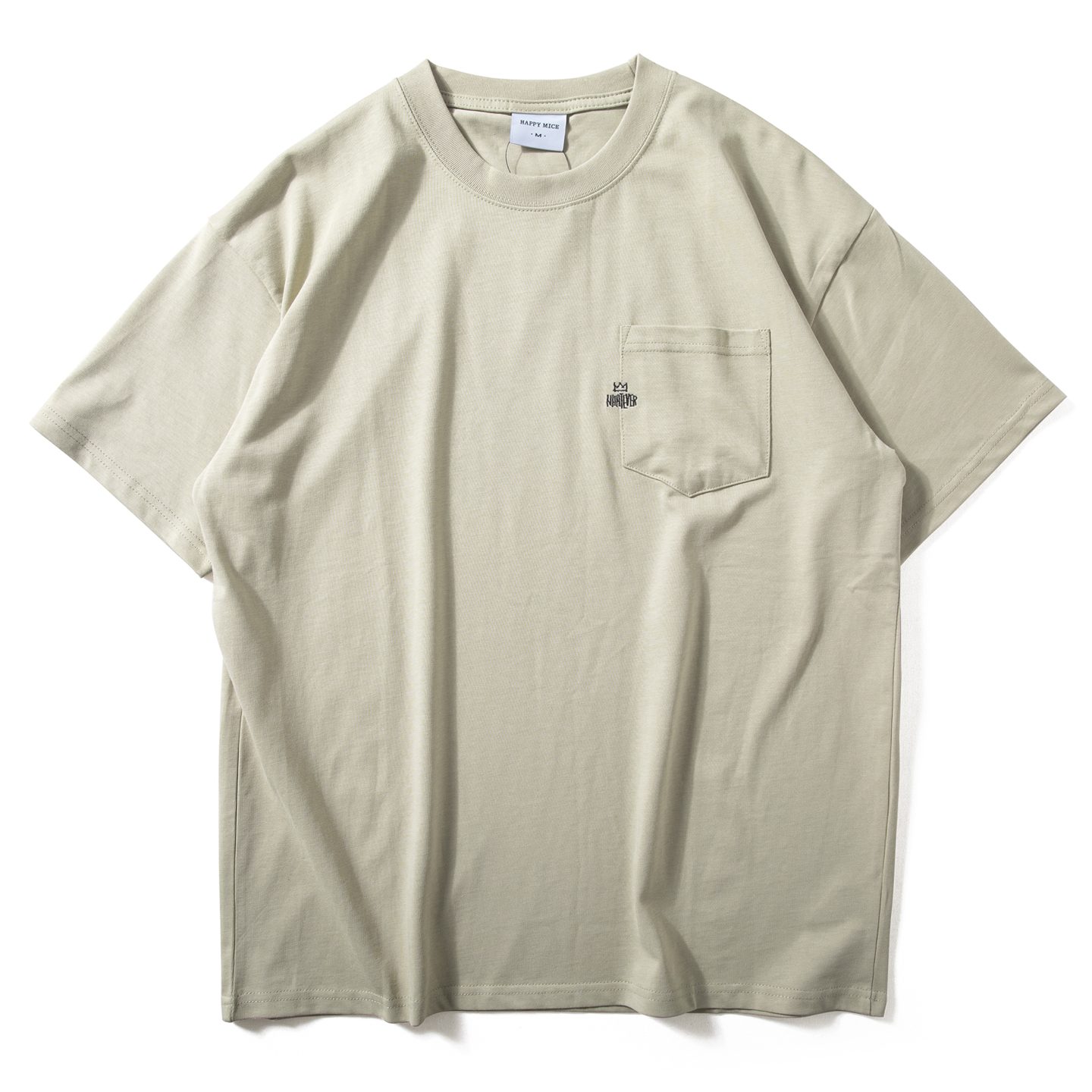 Enbi Simcotton美式短袖T恤男重磅阿美咔叽半袖潮牌潮流圆领上衣