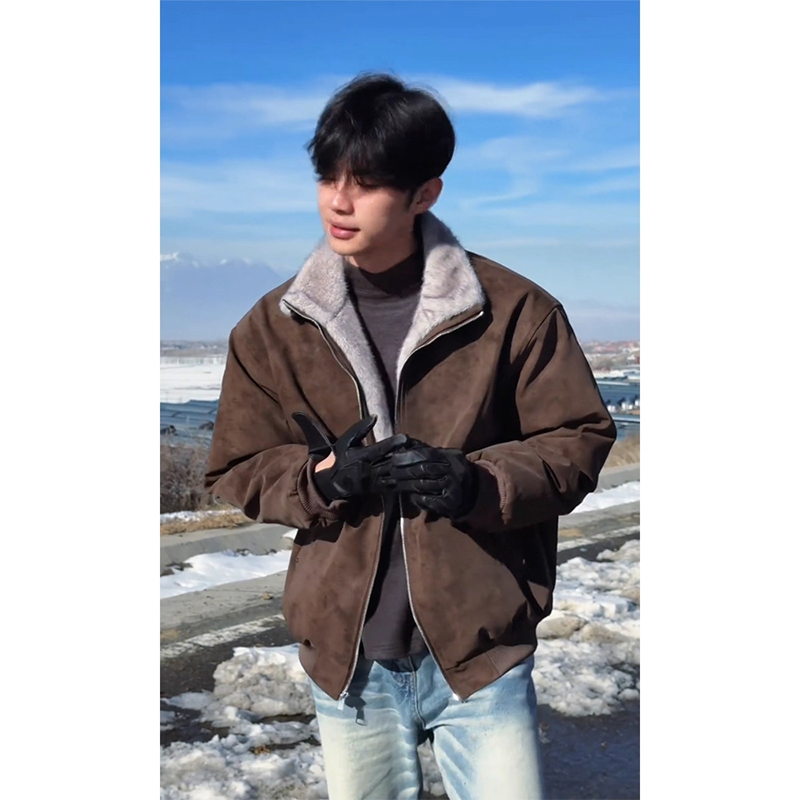 美式座山雕棉服外套男款冬季cleanfit重磅防寒加绒棉衣高级感棉袄