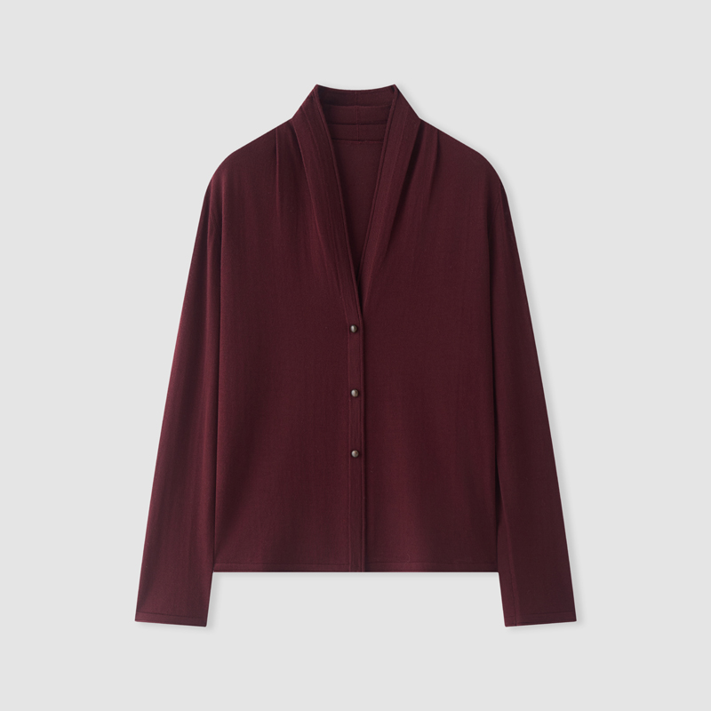 【冬姐自主品牌】VOR 天鹅颈可机洗羊毛开衫60支100绵羊毛V25300550