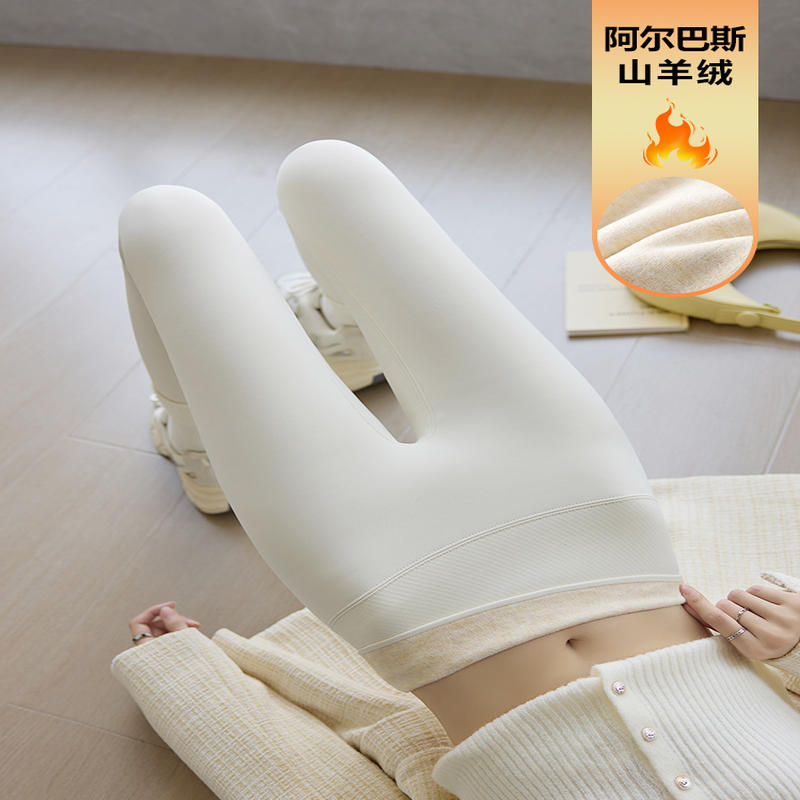 蜻蜓裤白色秋冬无痕芭比裤女高腰显瘦打底裤加绒加厚不起球鲨鱼裤