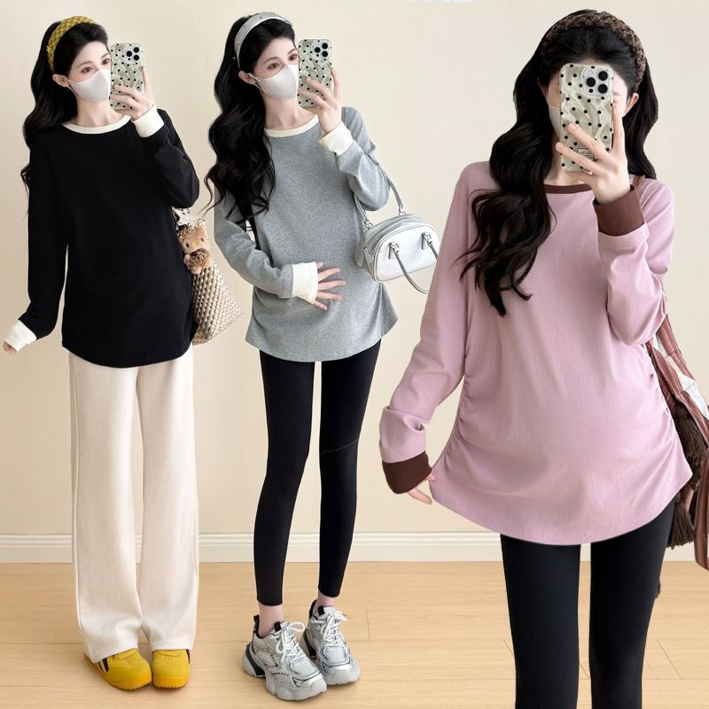 2025孕妇装春秋百搭高弹针织打底衫秋冬内搭保暖孕妇T恤长袖上衣