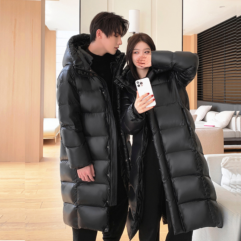 冬季新款鹅绒长款过膝羽绒服男女情侣极寒加厚保暖青年潮流鹅绒服