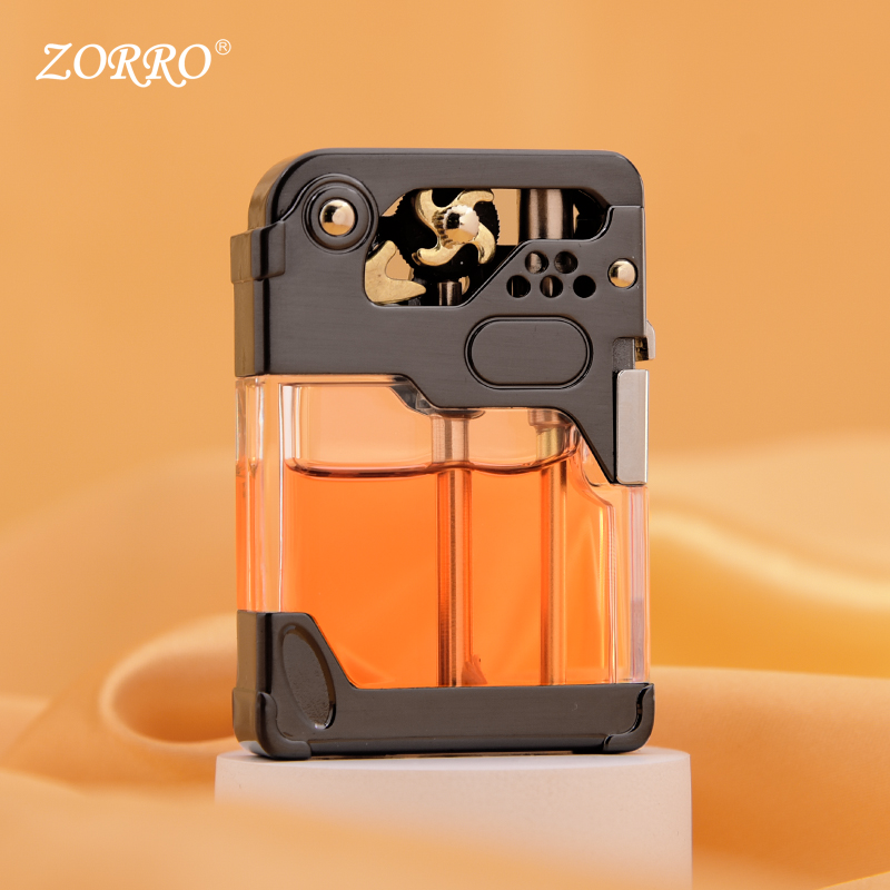 ZORRO 佐罗三代机甲透明仓齿轮联动煤油打火机创意个性送男友礼物