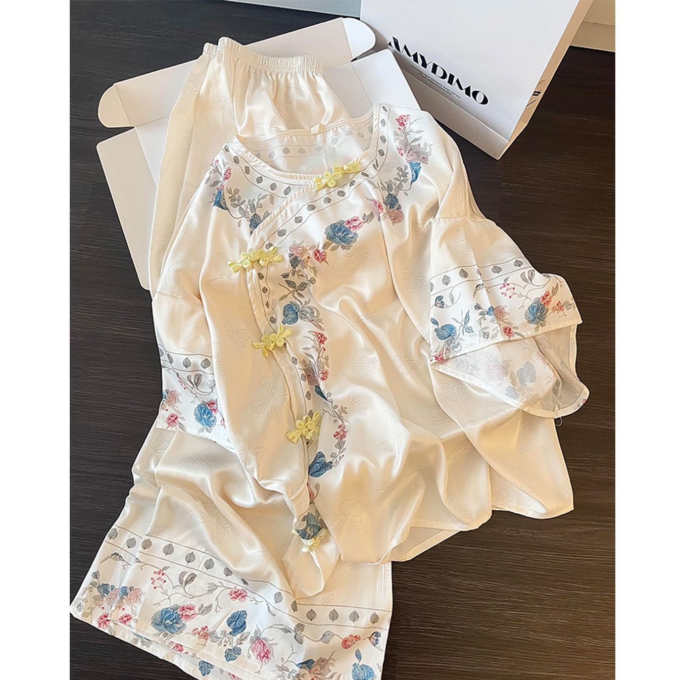 【新中式国风】汉元素睡衣女夏季2025年改良提花短袖长裤家居服套装