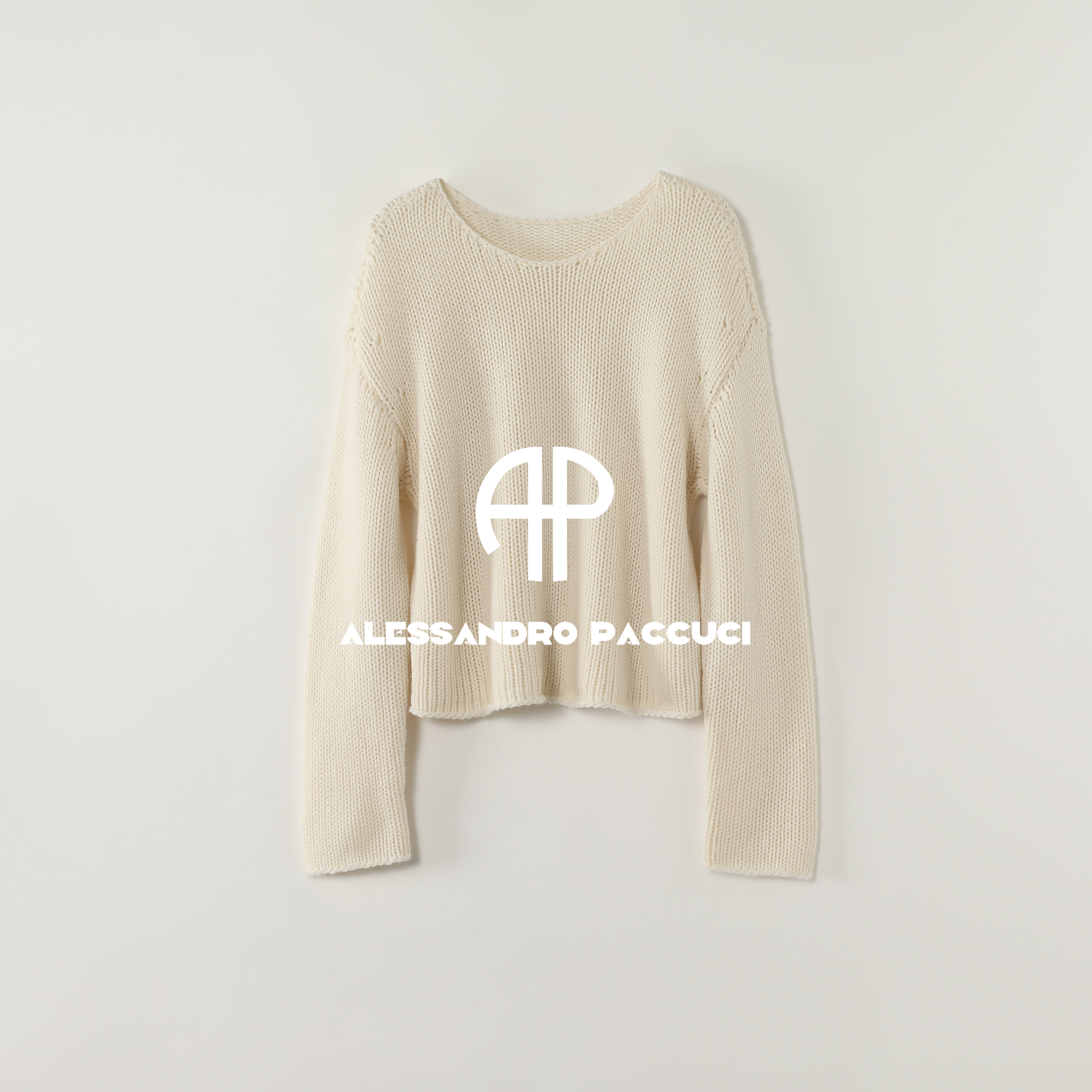 AP洛哥54307ST羊毛+羊绒圆领落肩多色百搭粗线针织套头衫