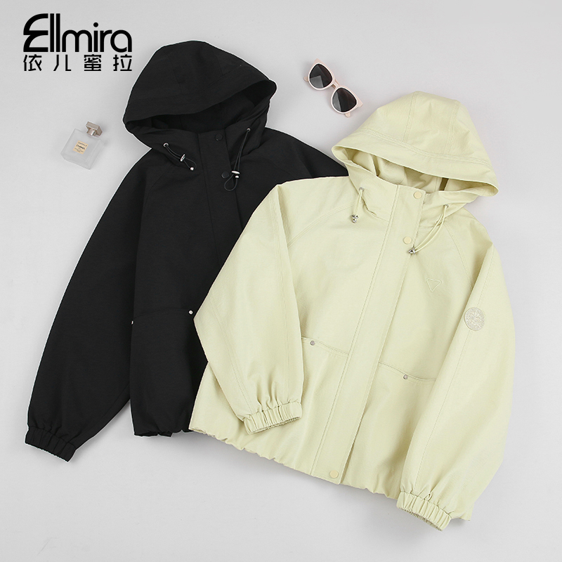 【现货】【燕宁】9413外套秋季新品连帽拉链冲锋衣开衫上衣宽松休闲