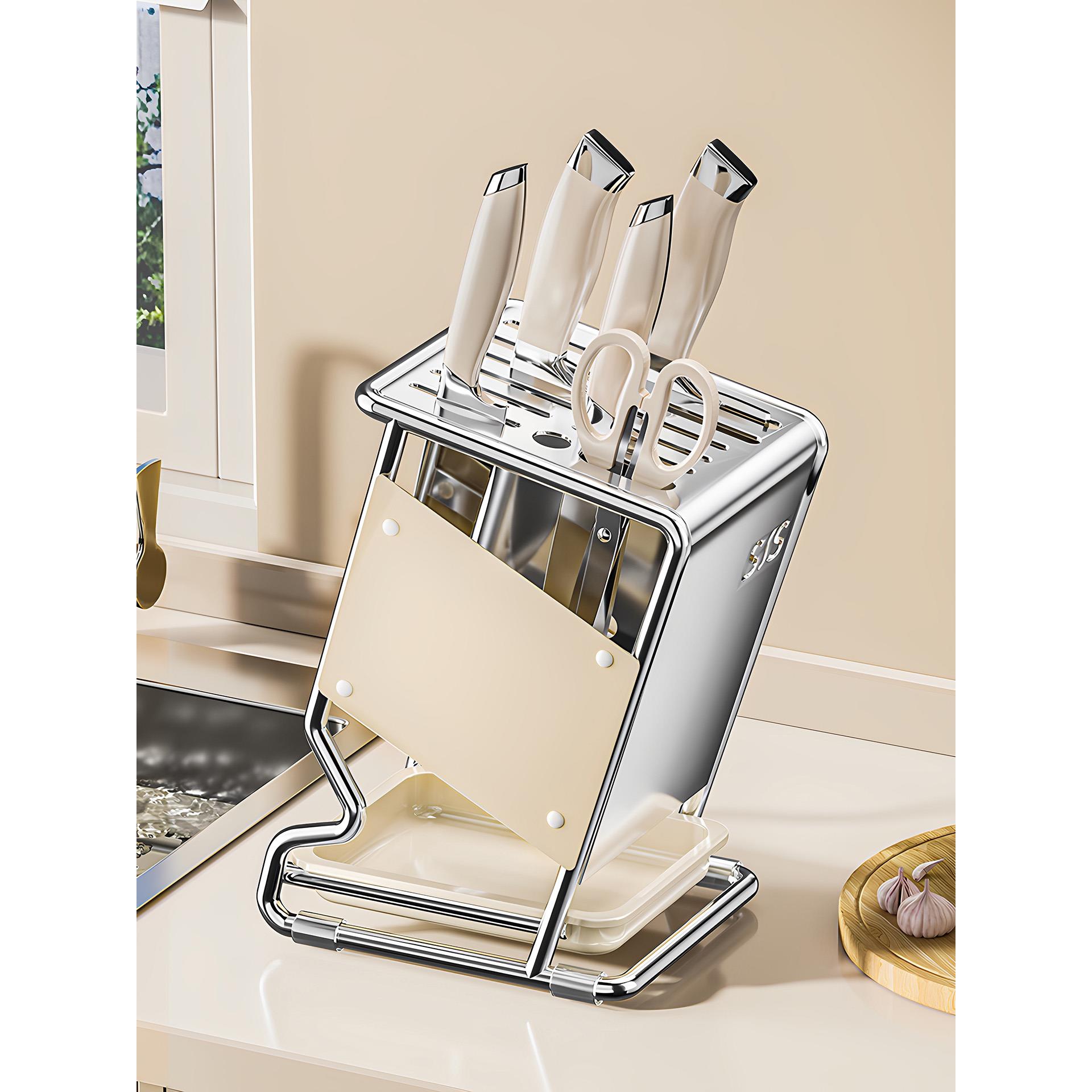 不锈钢厨房刀架置物架台面多功能筷子刀具刀座2025新款菜刀收纳架