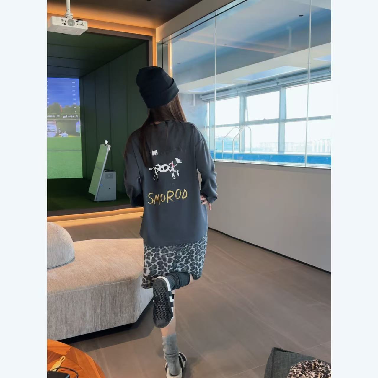 【痘痘私服】|【斑点狗】韩系后背印花长袖上衣