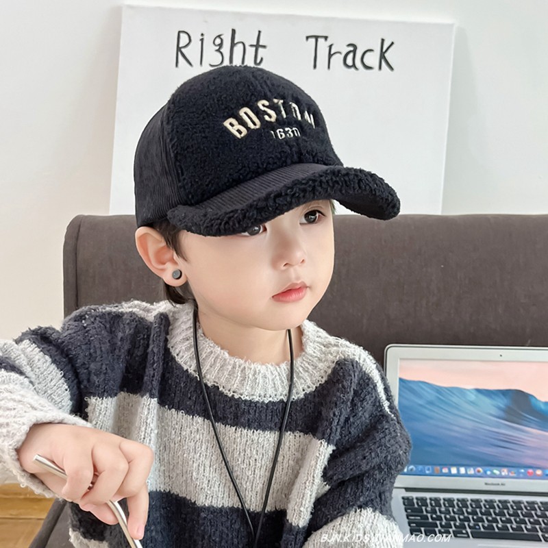儿童帽子秋冬男童鸭舌帽保暖女童棒球帽韩版潮冬季小孩宝宝太阳帽