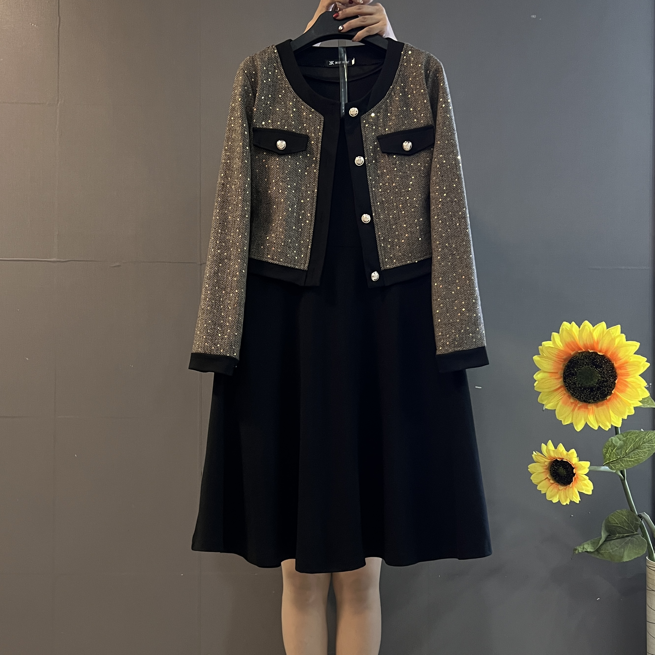 新款小香风两件套时尚显瘦两件套套装