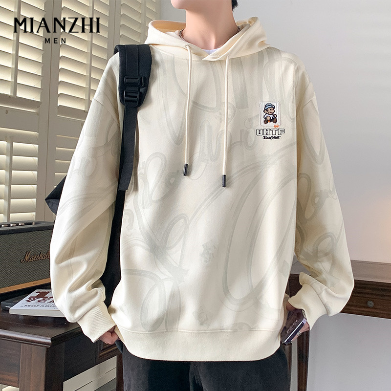 棉致潮牌连帽卫衣男士春秋季2025新款宽松慵懒百搭男生休闲上衣服