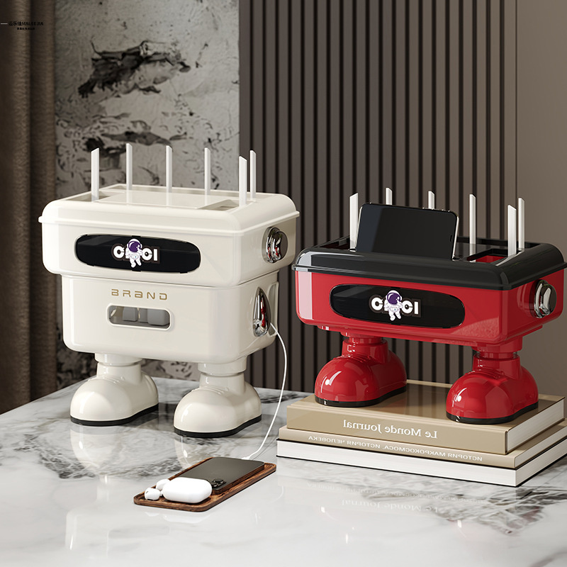 家用路由器收纳盒无线wifi盒子卡通桌面整理线盒多功能塑料置物架