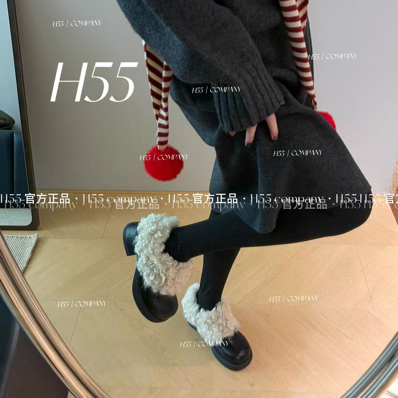 H55达西庄园|松绒系卷卷毛厚底氛围感乐福鞋 5cm21-3127-5【HW】