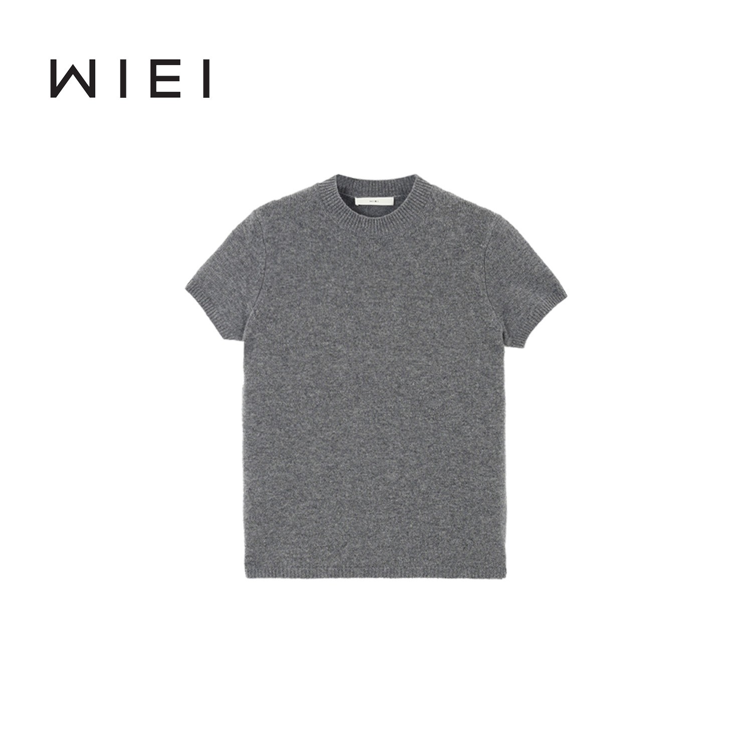 《WI EI》小泡芙*100%羊毛经典CleanFit时髦圆领针织短袖W25209019