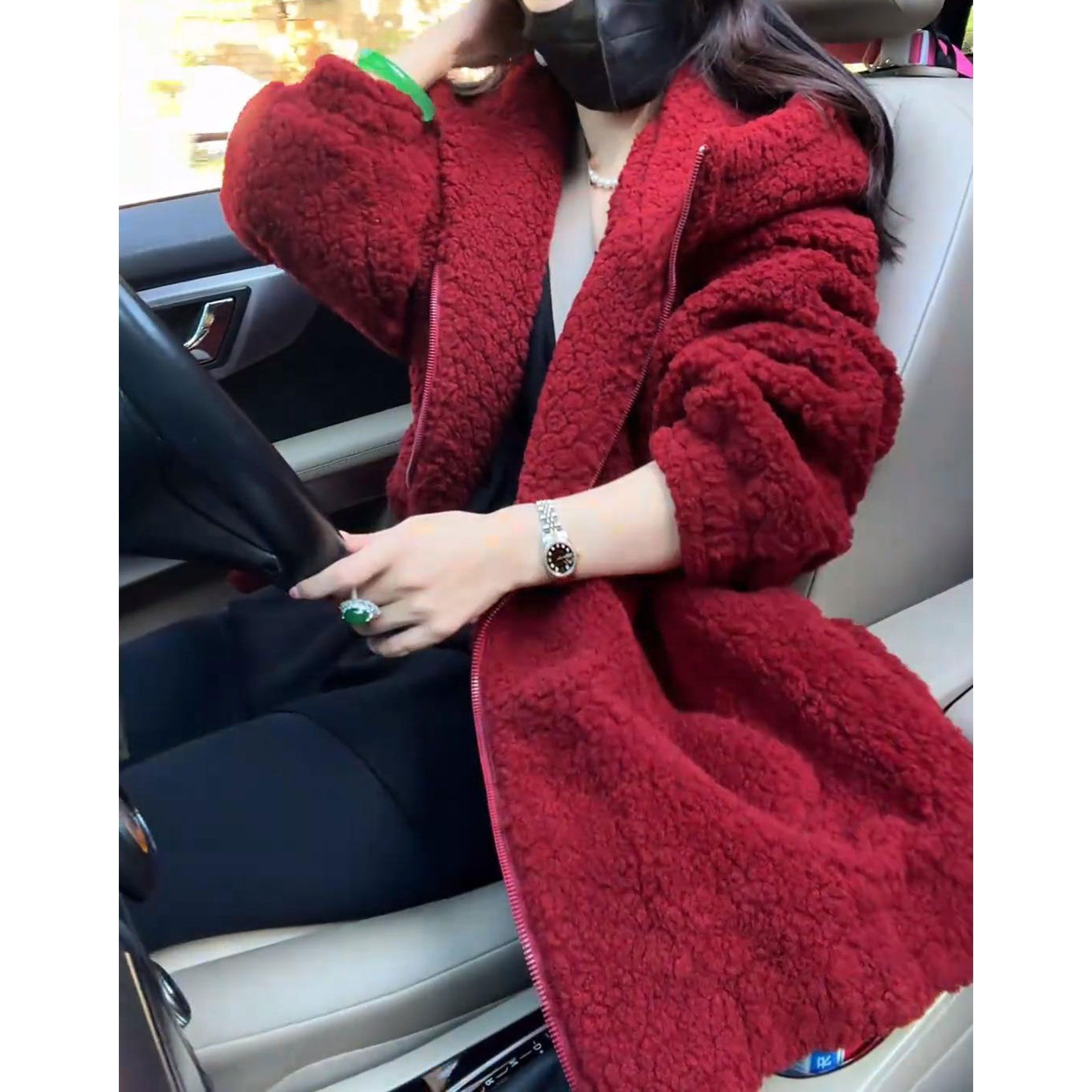 时尚高级感百搭保暖连帽棉服2026冬季新款宽松显瘦中长款棉衣外套