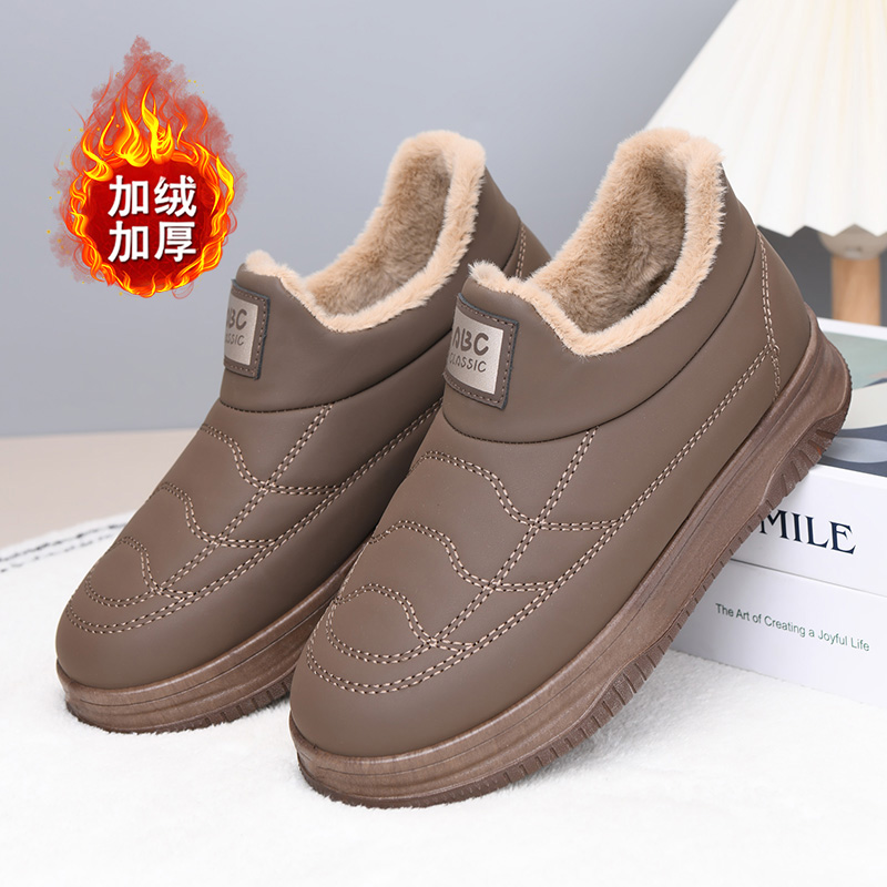 雪地靴女2025冬季加绒加厚防水防寒保暖老北京棉鞋软底防滑面包靴