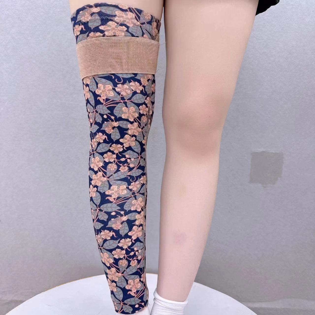 新款莫代尔印花护膝夏季防寒关节凉防护老人护膝盖