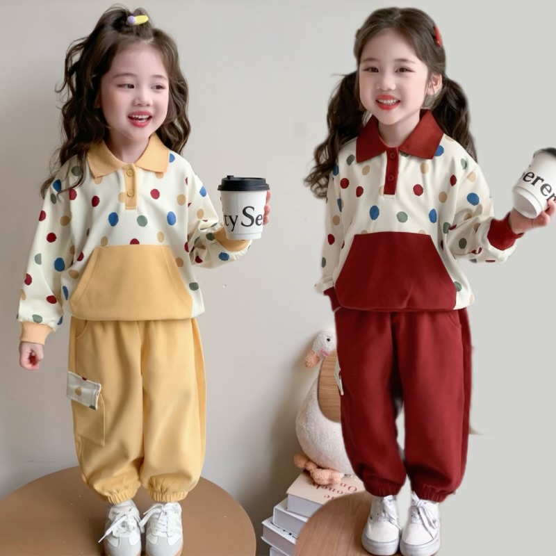 【元气女孩】女童洋气套装2025秋装新款韩版休闲运动卫衣卫裤两件套