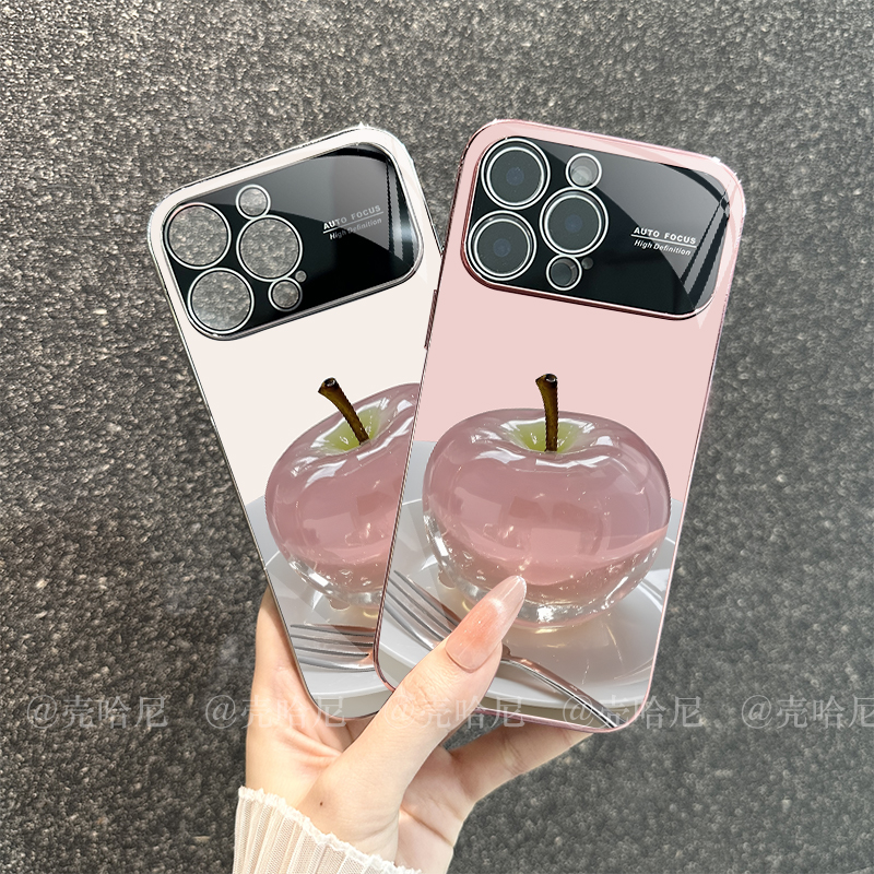 秒变苹果17晶透苹果大视窗适用苹果16/15/14电镀promax玻璃手机壳