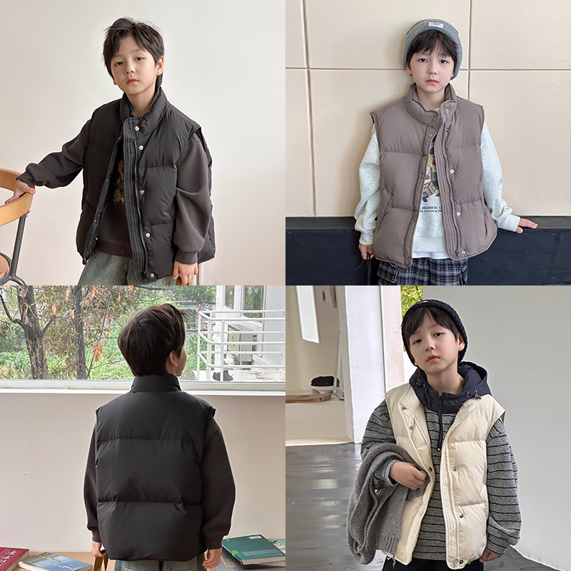 【依妈家】新国标90白鸭绒可溯源秋冬保暖儿童防水羽绒马甲25YR001