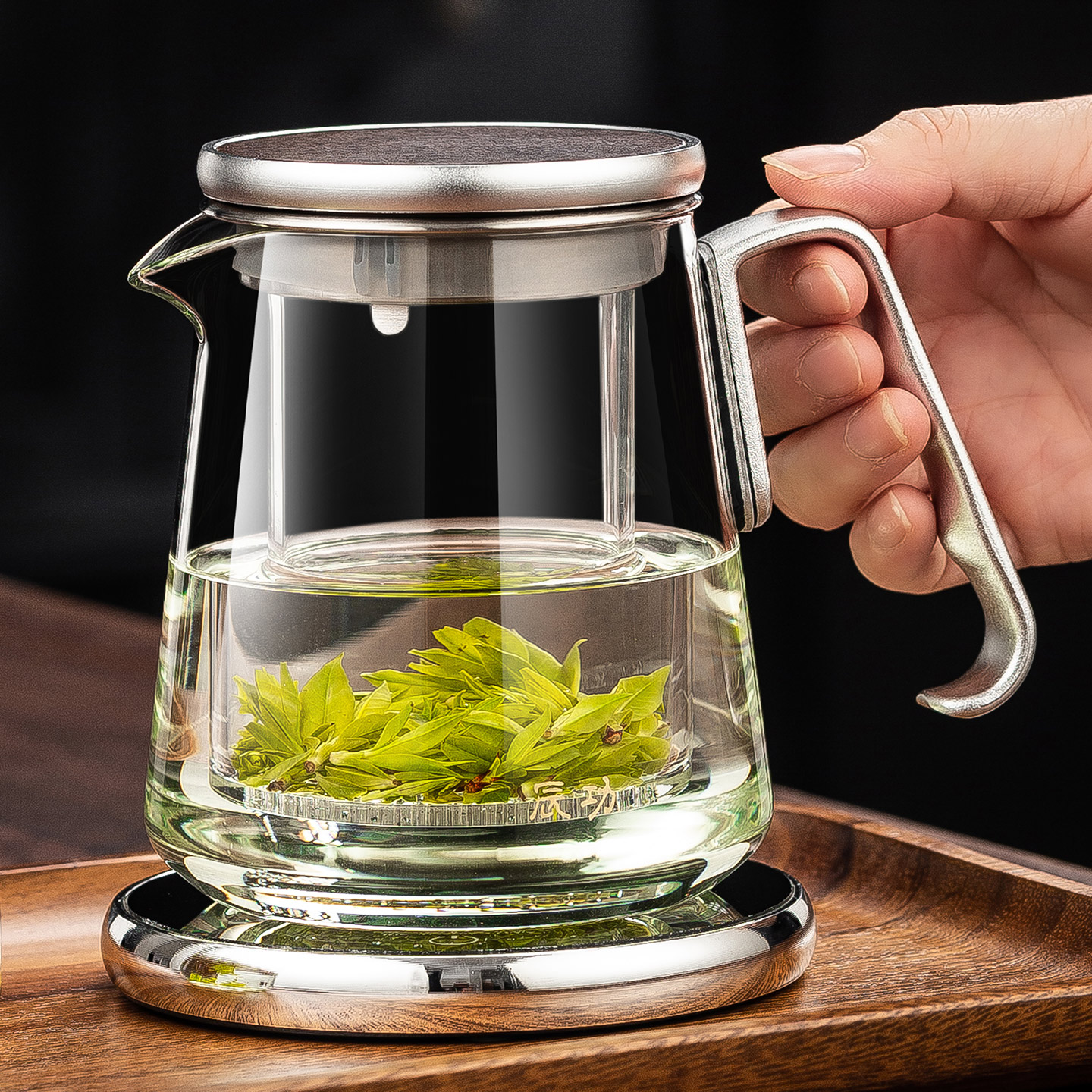 2025新款玻璃泡茶壶玻璃内胆加厚耐热绿茶泡茶器家用办公室沏茶杯