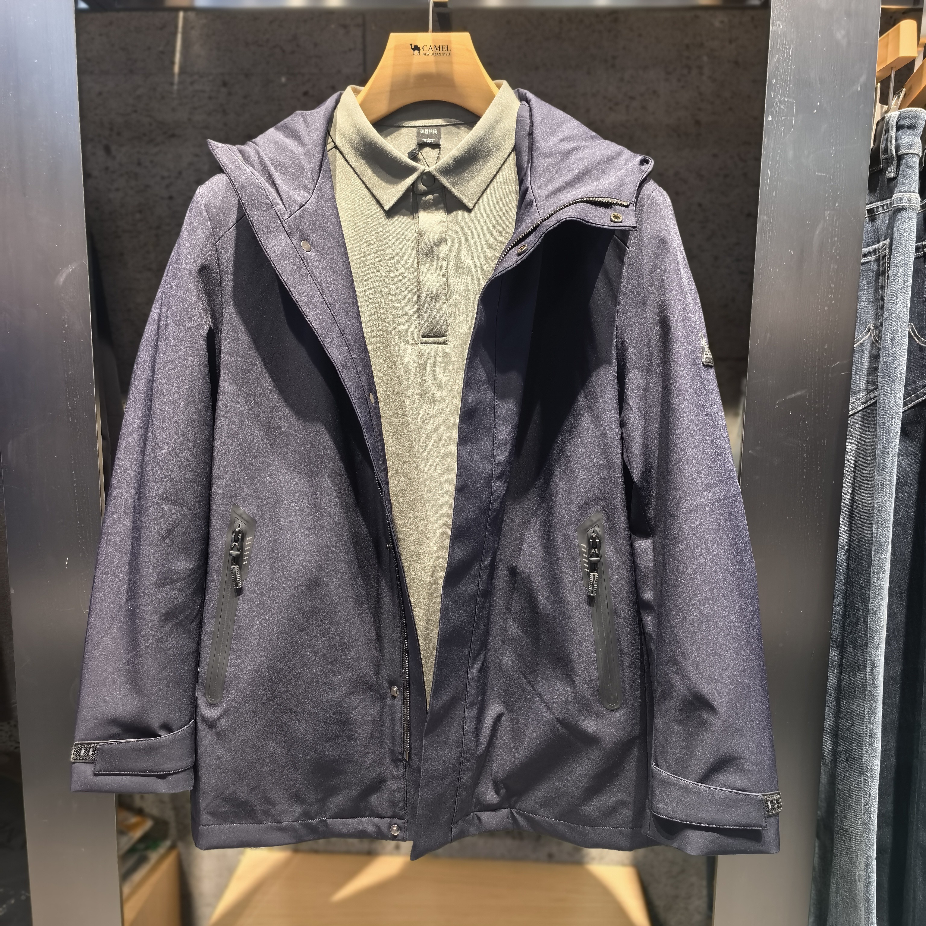 断码清仓男士商务休闲连帽派克服可拆卸毛内胆保暖秋冬季厚款外套