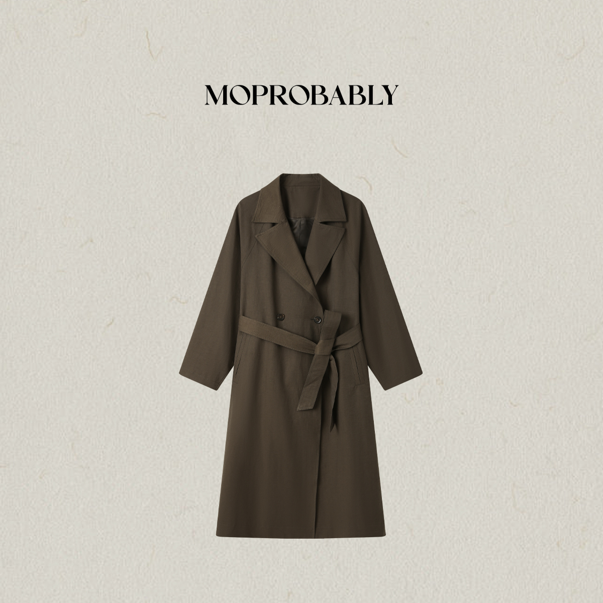 Moprobably李予诺「归隐」简约气质百搭长款风衣外套L5356013