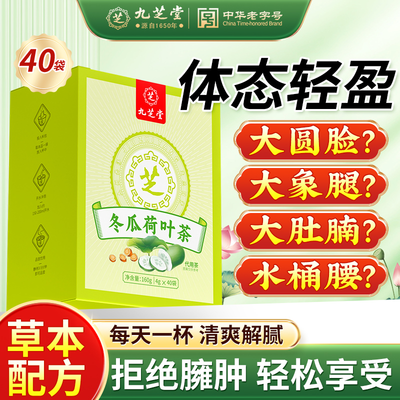 九芝堂【品牌】浓郁冬瓜荷叶茶营养原材养生茶干净卫生冲泡茶包