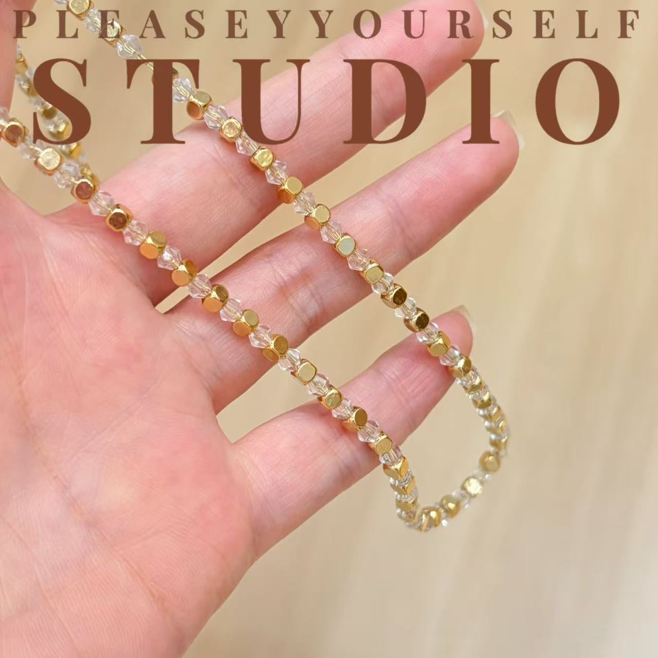 铜合金项链 「浮光」夏苒原创设计金色时尚风格创意项链