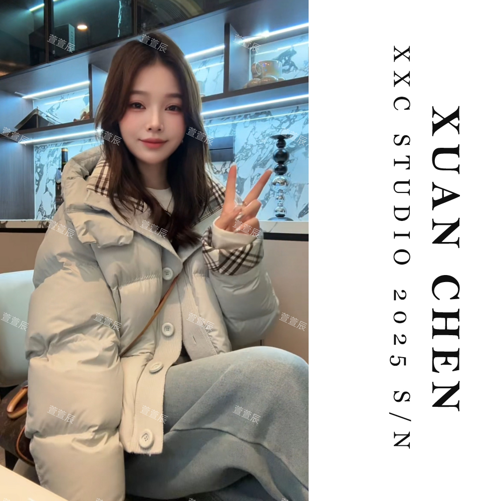 【深冬密码】冬季加厚羽绒服女款洋气宽松设计感90鸭绒连帽外套9066