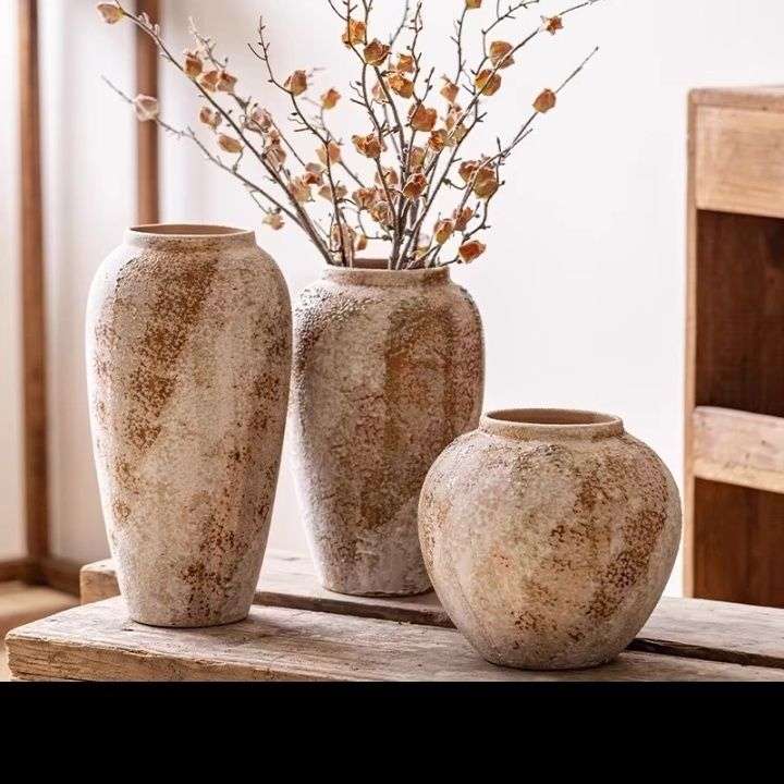 装饰品玄关摆件复古摆件高档轻奢花瓶陶瓷大气大号高端