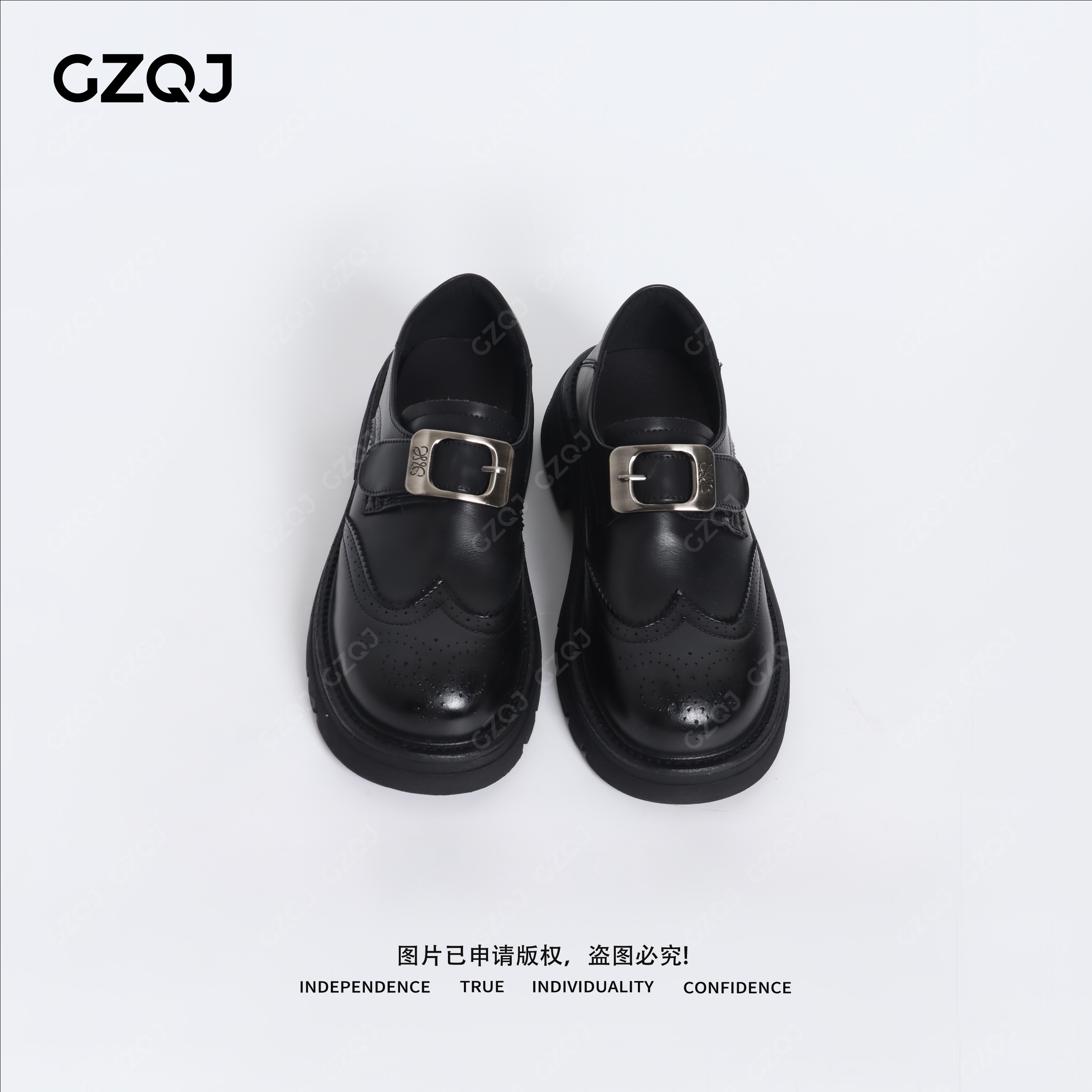 老琴私服 圆头通勤气质休闲厚底百搭乐福鞋皮鞋女秋2602