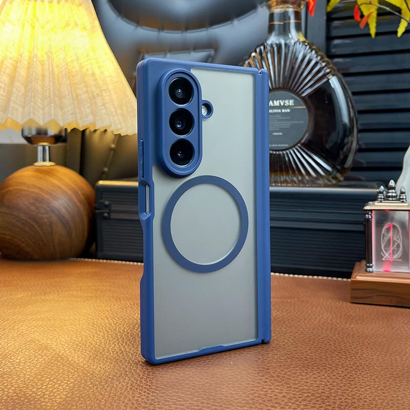 适用三星ZFold7/6/5磁吸手机壳W26/W25/W24商务肤感双中轴保护套