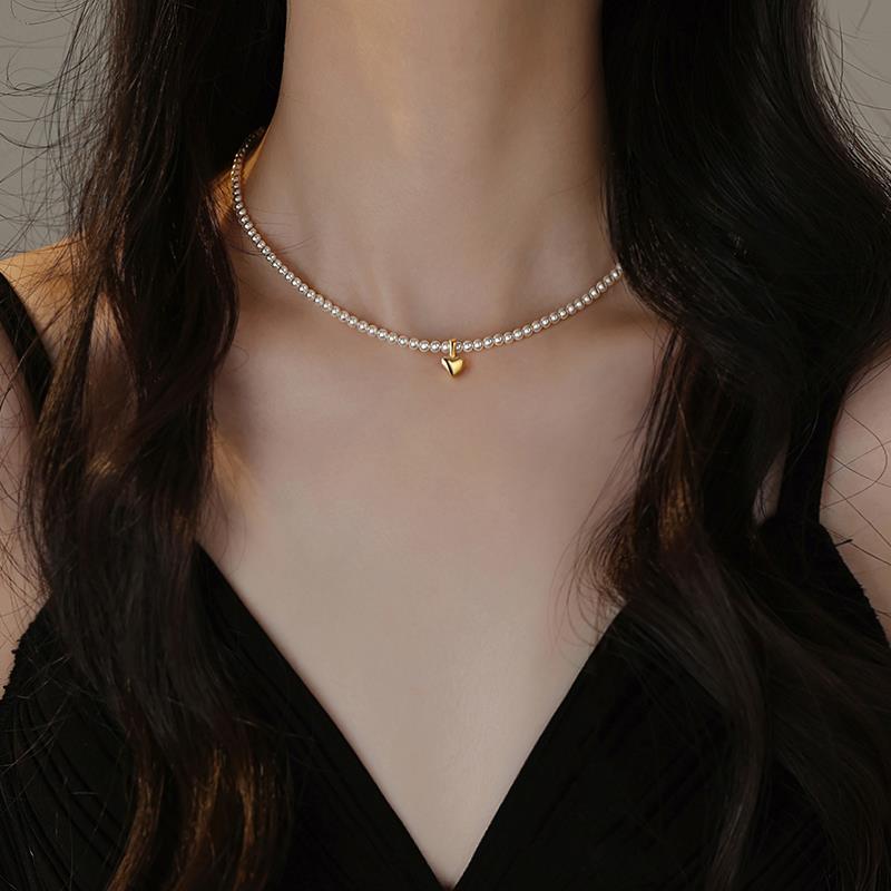 CIOEM KOUIM 吊坠925银 法式施家珍珠项链女轻奢小众小米珠锁骨链