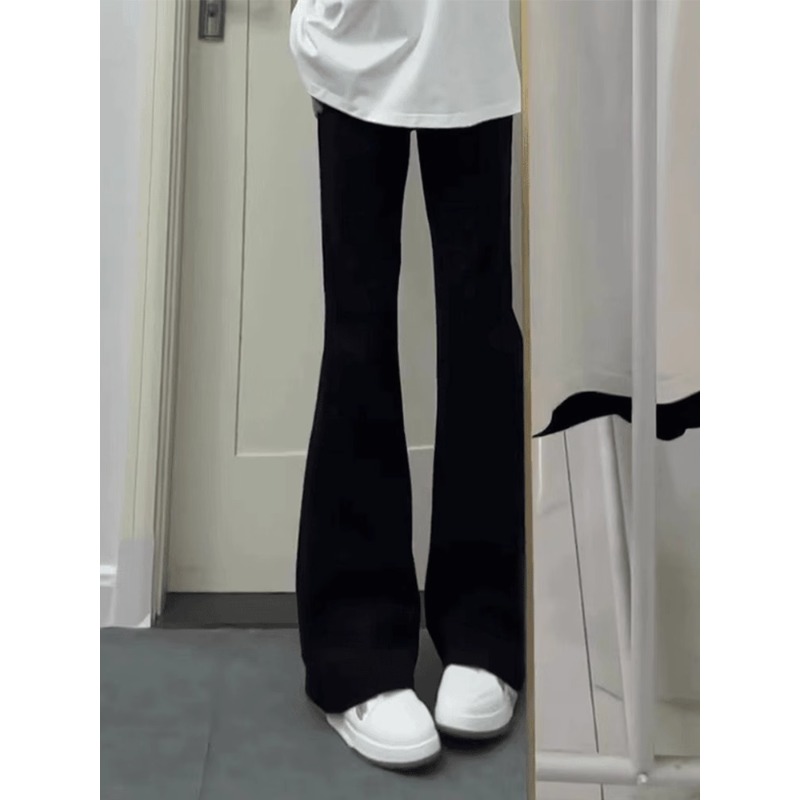 黑色弯刀微喇牛仔裤男款春秋季美式cleanfit穿搭高街vibe直筒裤子