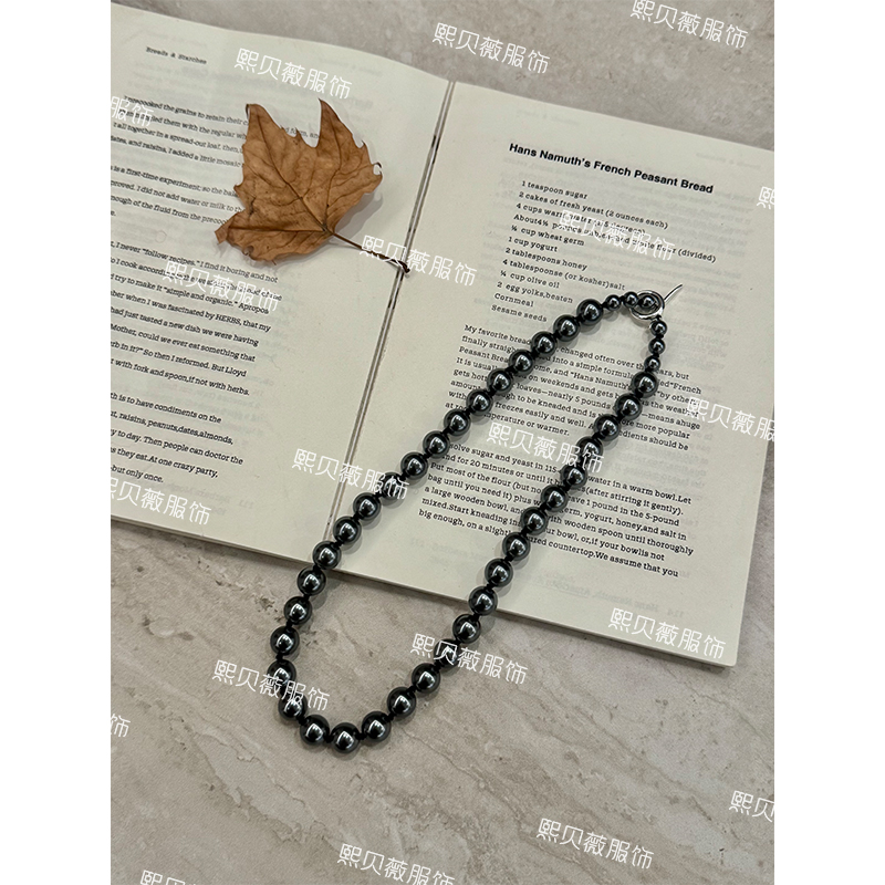 合金仿珍珠项链 熙贝薇2 新款锁骨链油亮百搭珠珠项链 G5910